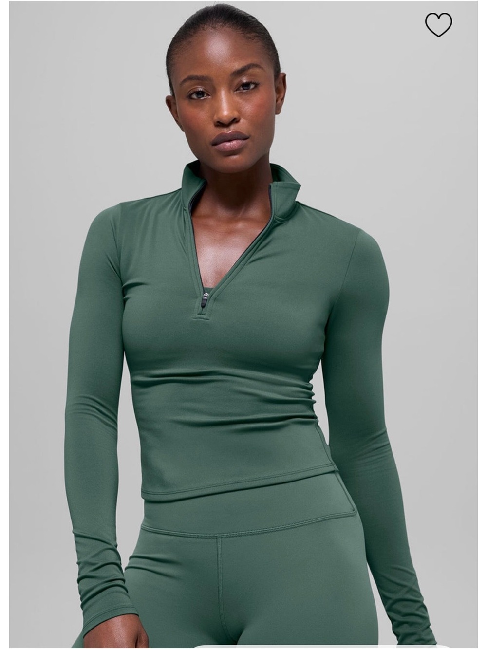 Alo Yoga Women's soft sculpt Long-Sleeve Half-Zip Performance Top - Clover Green